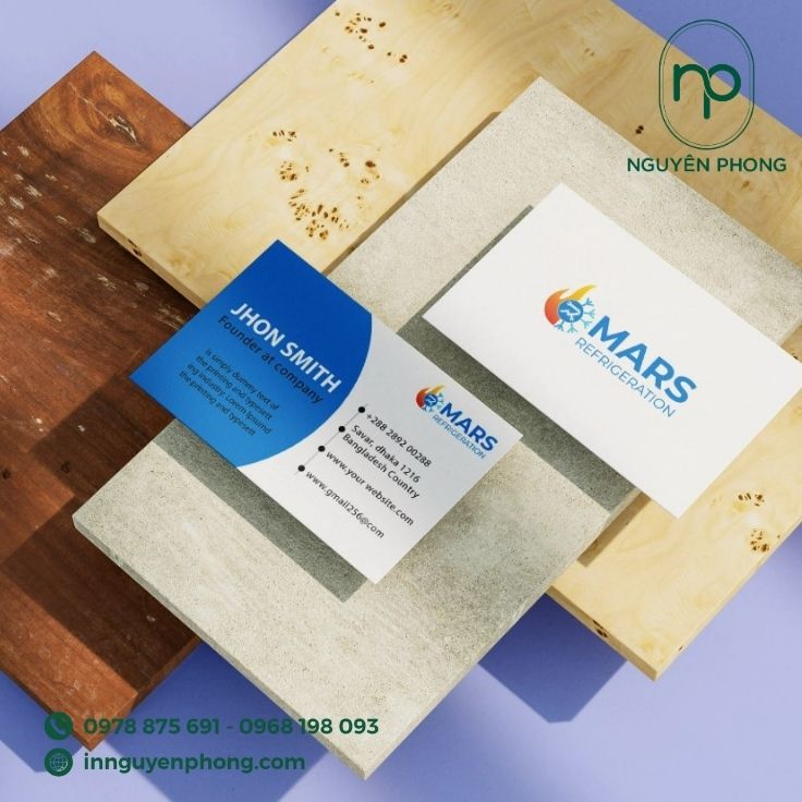 Logo điện lạnh in trên card visit